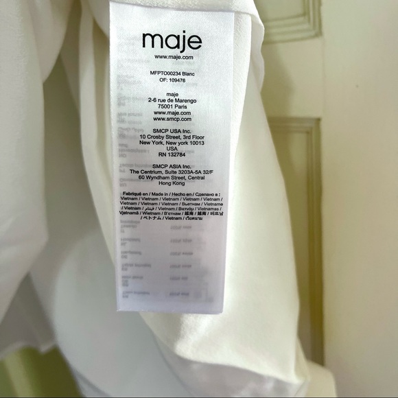 Maje The Bow Silk Top in White - Picture 10 of 11